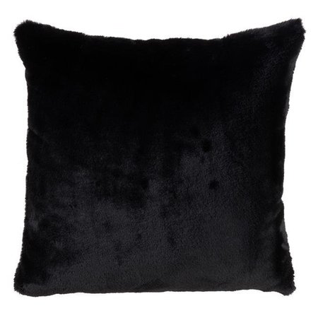 SARO LIFESTYLE SARO 6036.BK18S 18 in. Square Ultra Soft Faux Fur Down Filled Throw Pillow - Black 6036.BK18S